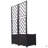 Poly Rattan Brown Trellis Raised Bed  With Drainage Plug - 2 Removable Pots With Large Flower Boxes - Built-In Support For Climbing Plants - Outdoor Patio Garden Decoration