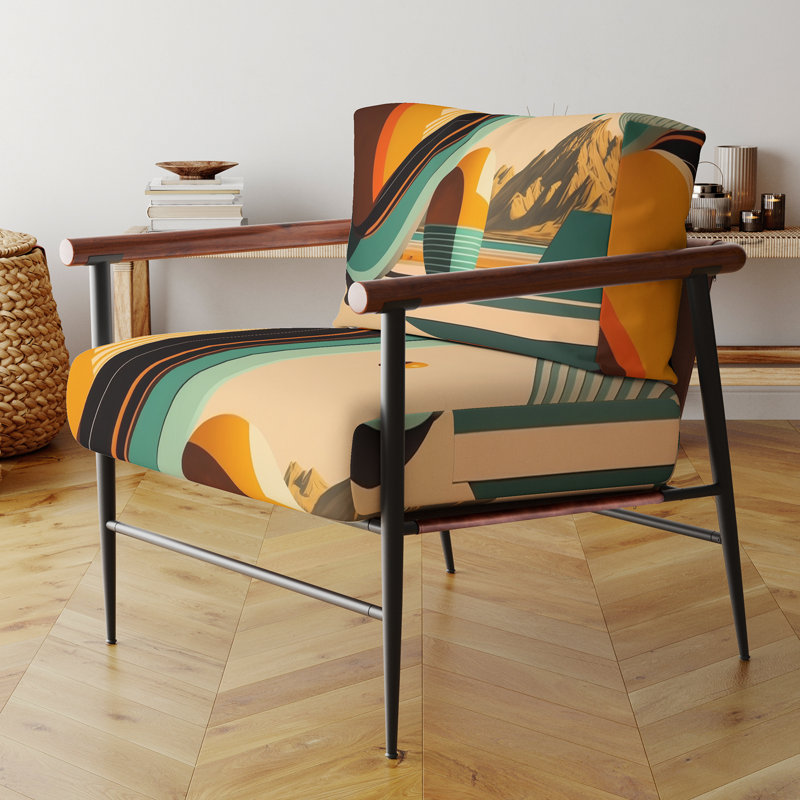 Fauteuil d'appoint en velours rétro Mid-Century, Noir