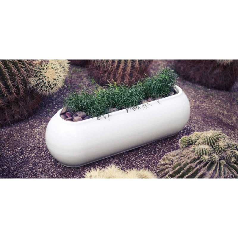 Pot de fleurs en résine Pal, Blanc