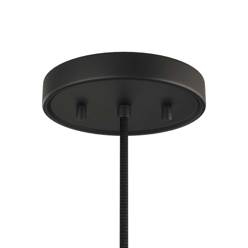 Luminaire suspendu 1 lumière en noir transparent, Noir