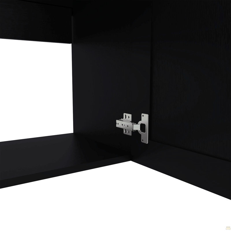 Armoire murale, 2 portes, wengé noir, Noir