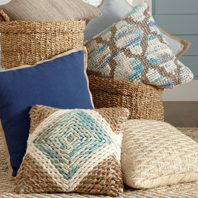 Chaz Throw Pillow, Olive, 20" H x 20" W x 4" D, Polyester/Polyfill
