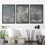 Ensemble de 3 décorations murales gris et gris pour le ciel, décor classique minimaliste relaxant et calme-98126595-98126596