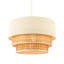 Contemporary Triple Tier And Natural Rattan Pendant Shade By Happy Homewares