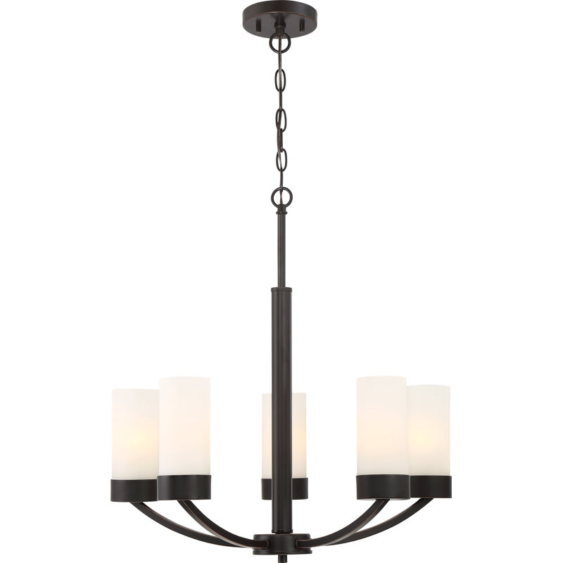 Lustre classique / traditionnel à 5 lumières Ashaan, Bronze acajou