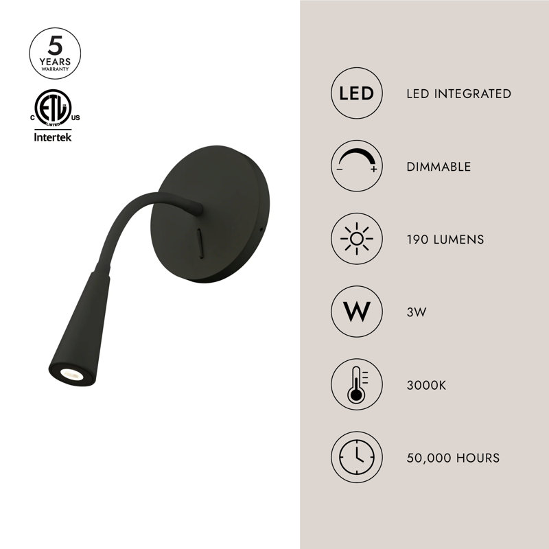 Eton 1 - Light LED Spotlight, Black