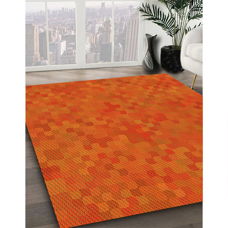 Tapis 100% à motifs lavables à la machine 2989 Pat2072-YW, Rectangle 5 pi x 7 pi
