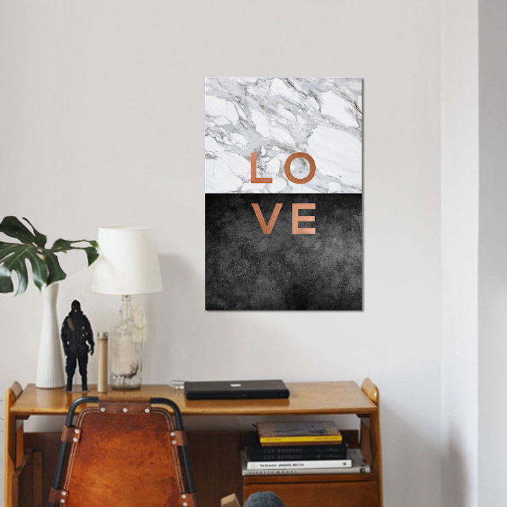 «Love», impression sur toile, H 40 po x l 26 po x P 1,5 po, Toile tendue, Pas de tapis