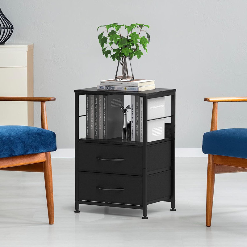 Dezere 2 - Drawer End Table, Black