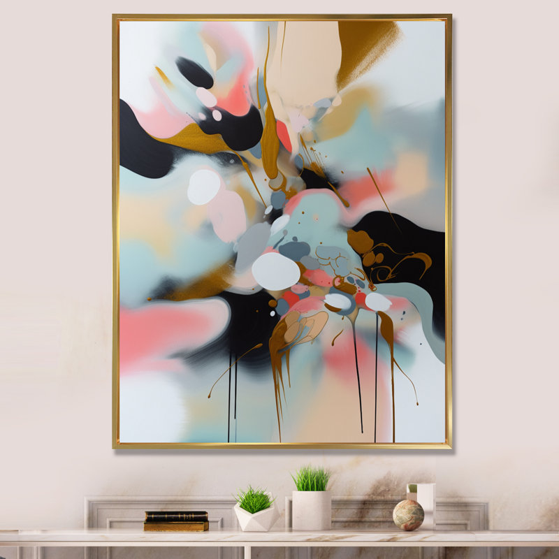 Luman Brushstroke III, impression sur toile, H 32 po x l 24 po x P 1 po, Cadre flottant doré