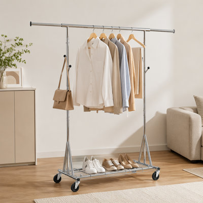 Versatile Heavy Duty Rolling Clothes Rack for Various Garments