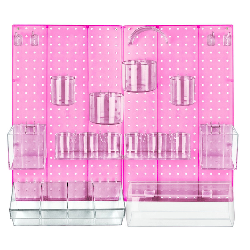 Ensemble de panneau mural perforé 24 pièces Ultimate The Ultimate DIY avec deux panneaux et assortiment d'accessoires (l 2 13,5 po x H 22 po)