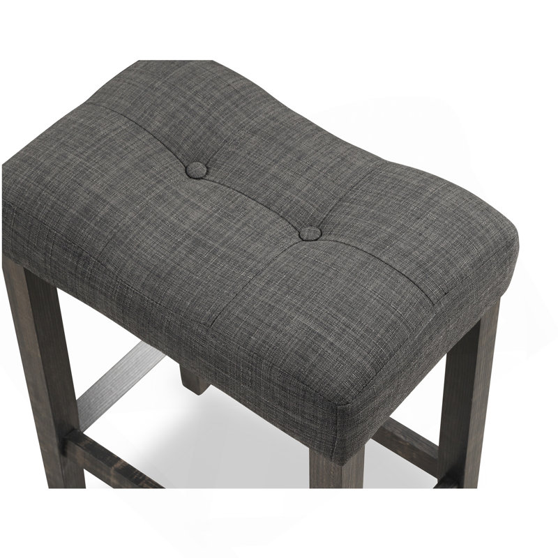 Ensemble de 2 tabourets Sora capitonnés à hauteur de comptoir, gris, Gris, Gris