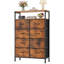 Commode en tissu pour chambre à coucher avec tablettes ouvertes, commode haute avec 8 tiroirs, tour de rangement, commode pour placard-1399307077