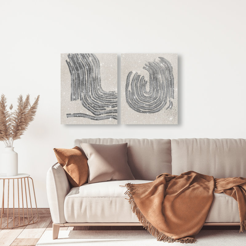 Two Spaces Set Canvas Abstract Print by Oliver Gal, Black Frame, 16 x 20, 20"H x 24"W, Gallery Wrapped