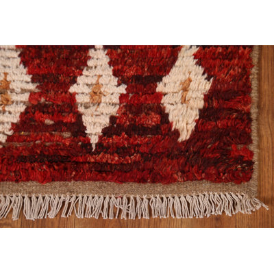 Roquel One-of-a-Kind 2'8" X 10'0" New Age Runner Wool Area Rug in Red
