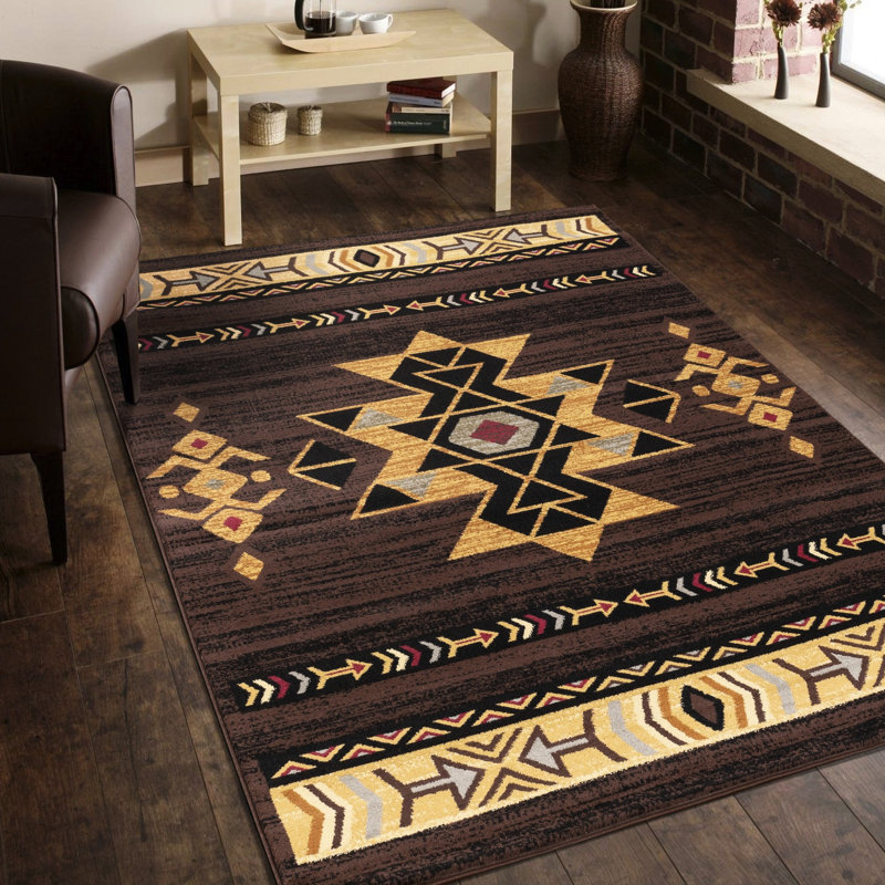 2 Ft. 7 In. X 3 Area Rug, Tribes Gcyls4005, Brown. 100% Polypropylene, Jute Backed. For Frequent Traffic. Stain . & Pet . Soft And Fascinating. 0.4" Pile Height. Made In Turkey Style In., Brown,
