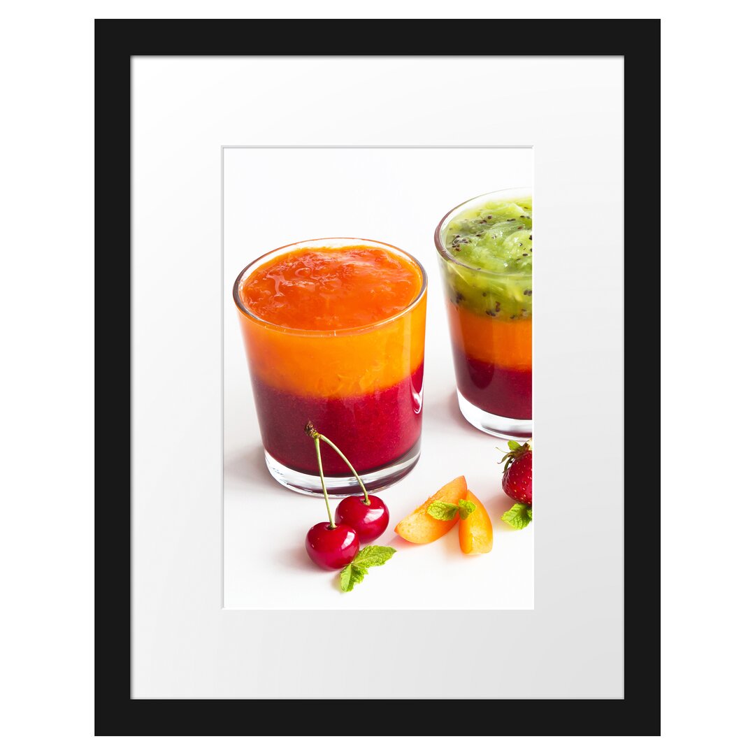 Gerahmter Fotodruck Gesunde Frucht-Smoothies