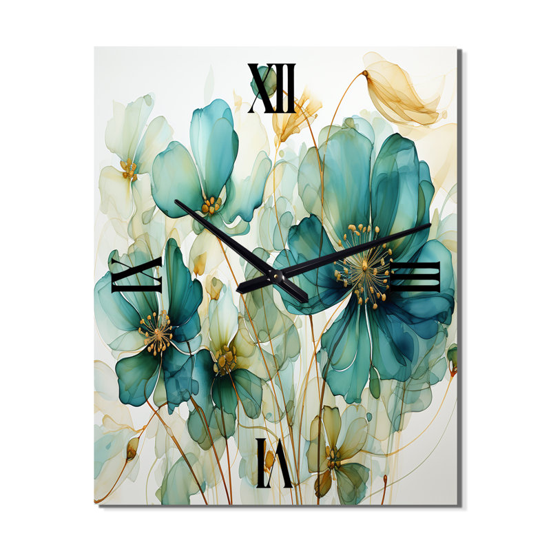 Janeli - Horloges murales botaniques abstraites, H 40 po x l 30 po x P 1 po