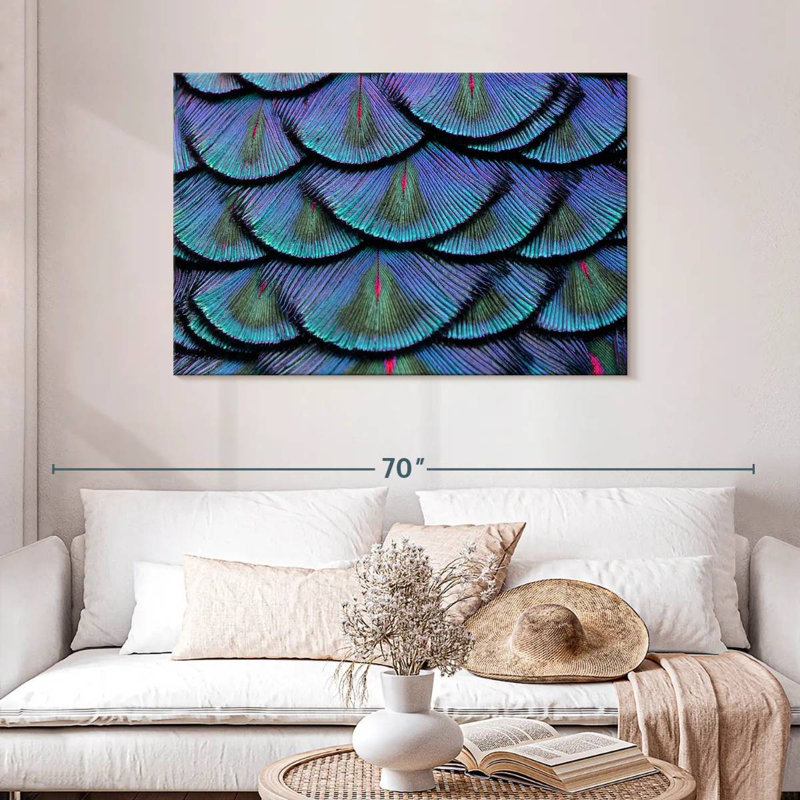 Peacock Tail Feathers, 30" H x 45" W