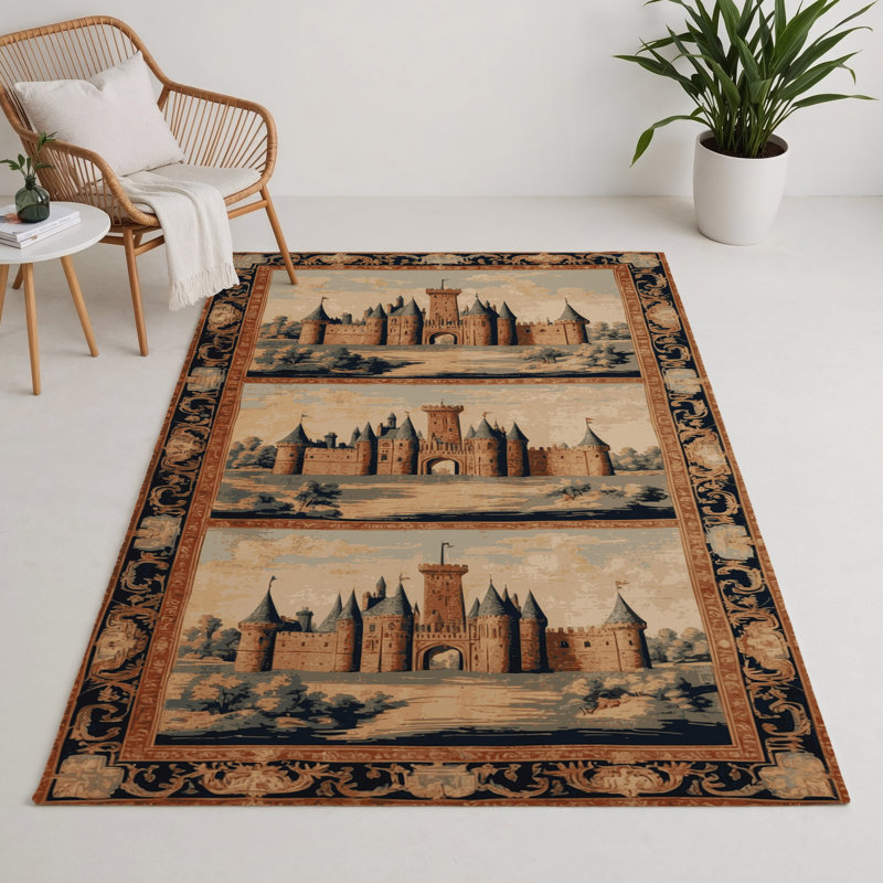 Tapis d'intérieur et d'extérieur brun français, Rectangulaire 3 pi x 5 pi