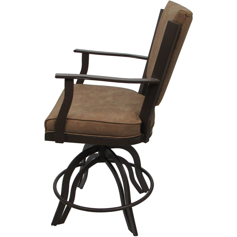 Tabouret de bar pivotant en métal Cocuzzo - Vinyle brun pacane, Brun, Bar Stool (30" Seat Height)