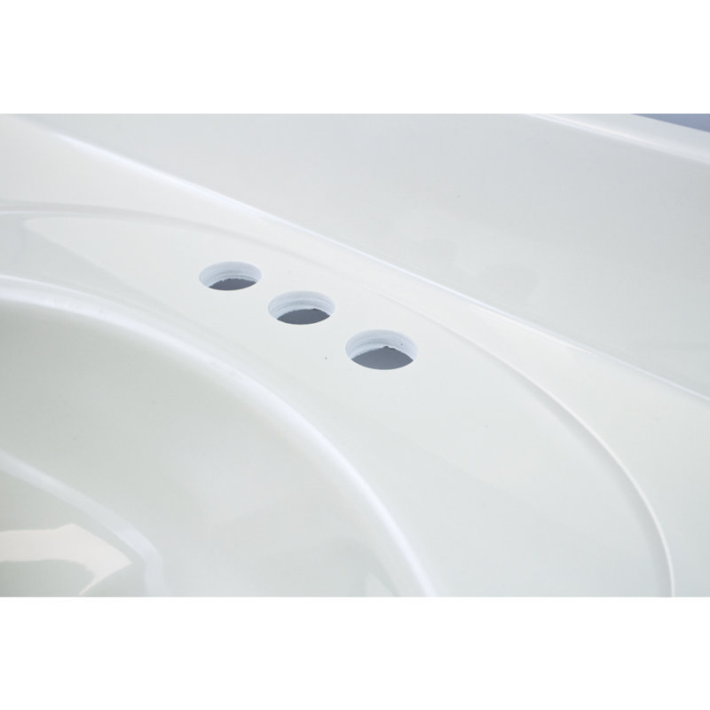 Dessus de salle de bain simple 61 po meuble-lavabo, Blanc cassé