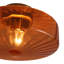 1-Light Round Amber Glass Drum Semi Flush Mount 