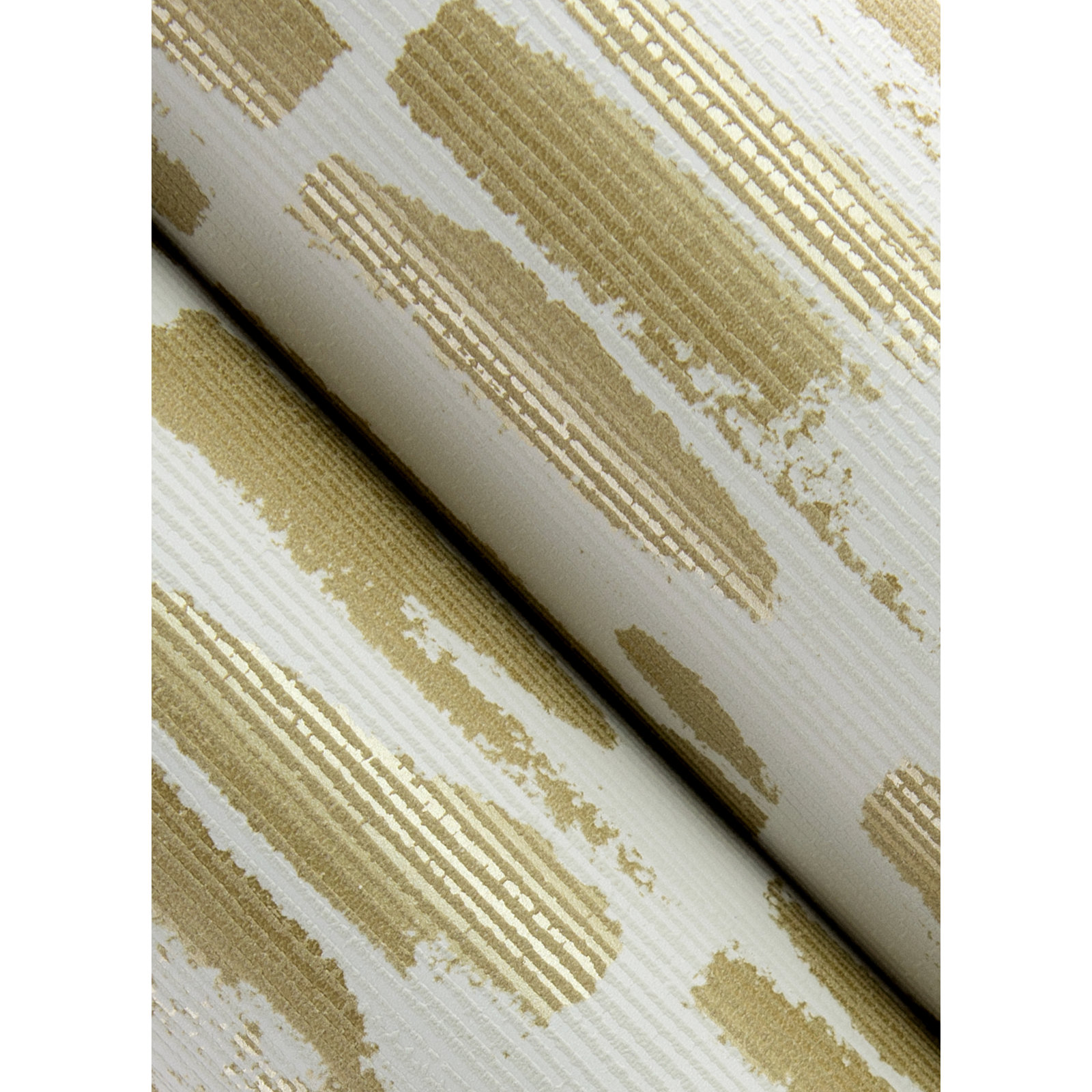 Ravi 33' L x 20.5" W Wallpaper Roll, Gold/White