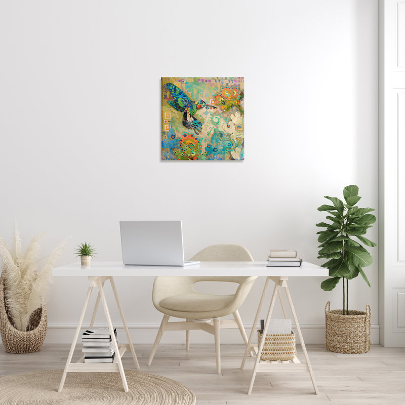 Colibri sur toile par Evelia Designs, H 24 po x l 24 po x P 1,5 po