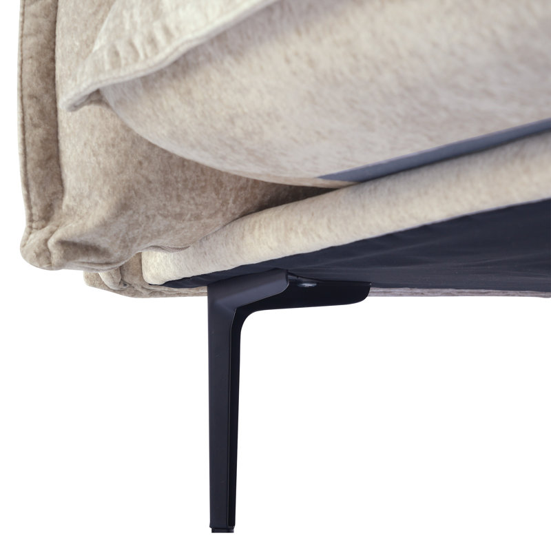 Canapé et chaise modulaire en velours réversible large de 111,02 po Traci, 4 pièces, Velours brun clair
