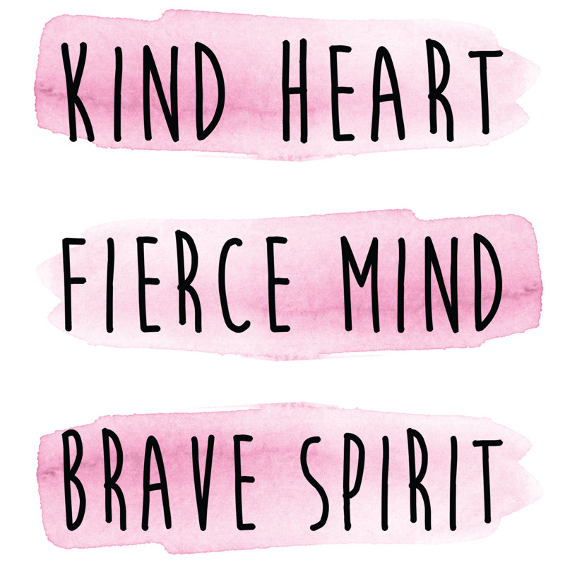 Kind Fierce Brave 2 - Wrapped Canvas Print, 51cm H x 51cm W x 3.8cm D