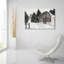Art mural en verre épique «Winter Barn 2» par Annie Warren, 36 po x 24 po-775878659