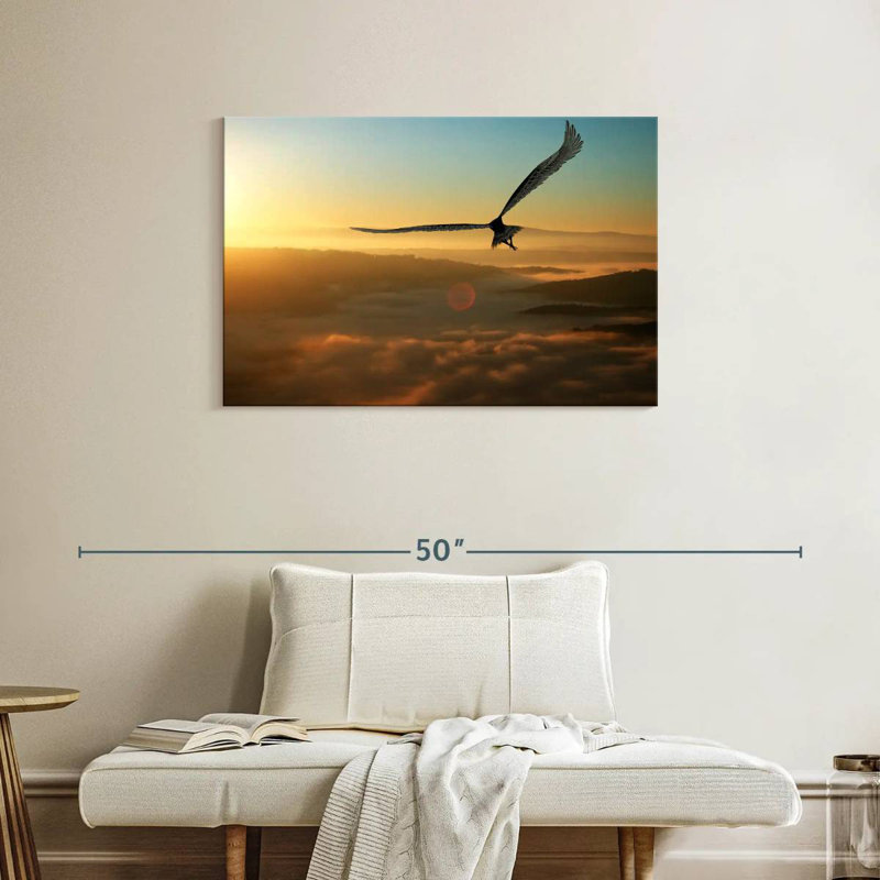 Brampt Eagle Flying At Dawn, 24" H x 36" W