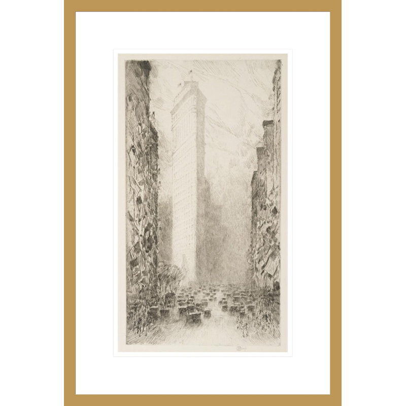 «Washington's Birthday - Fifth Avenue at 23rd Street» par Childe Hassam - impression giclée encadrée, H 21,75 po x l 14,87 po