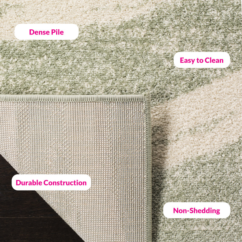 Parkinson Power Loom Rug, Green/Beige, Square 122 cm