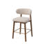 Tabouret de bar moderne à hauteur de comptoir avec dossier, non pivotant, pieds en bois d'hévéa massif et repose-pieds en métal bronze-131231056-123098459-131231054