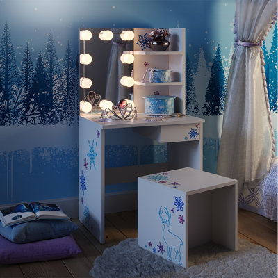 Kinderschminktisch-Set Snowflake mit Spiegel