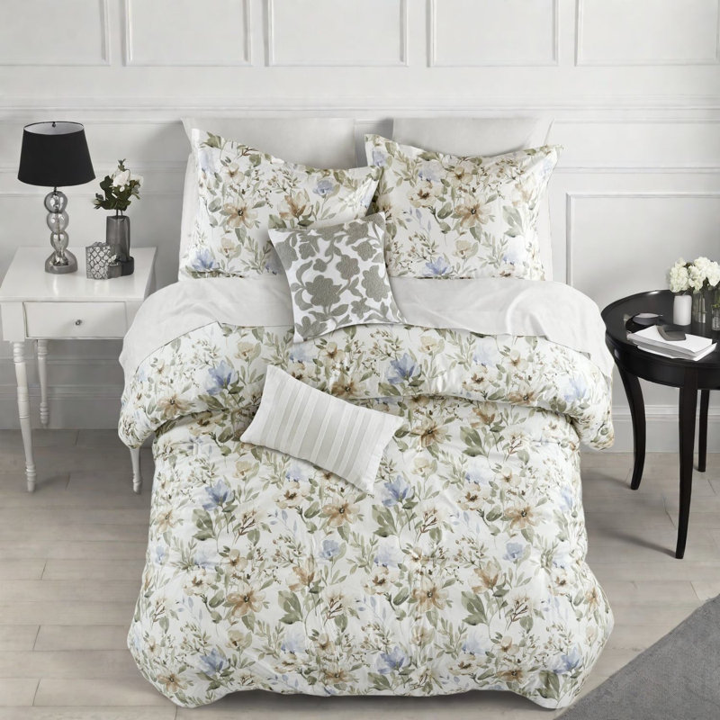Ensembles de literie de luxe en coton confortable, style floral spacieux pour toutes les saisons