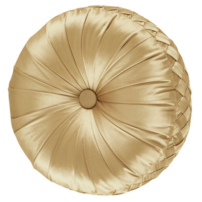 Satinique - Coussin décoratif touffeté rond couvre-lit