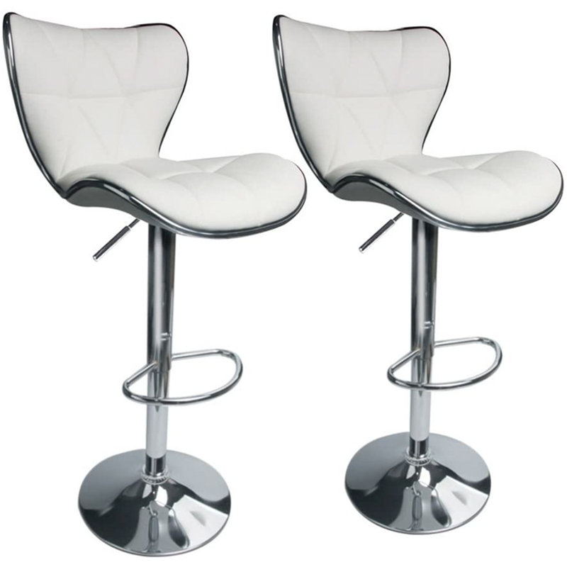 Anjolee Swivel Adjustable Height Bar Stool, White