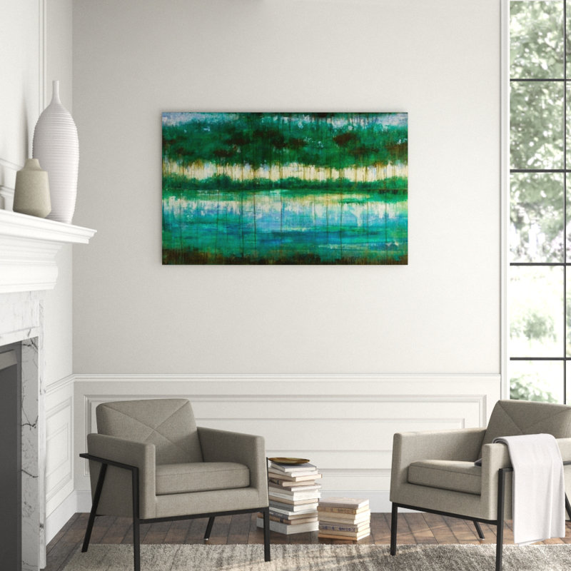 Emerald Lake Painting, Outdoor, 30" H x 48" W x 1.5" D