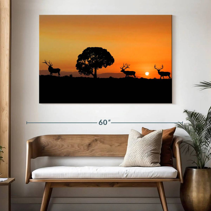 Brampt Elk Sunset, 34" H x 51" W