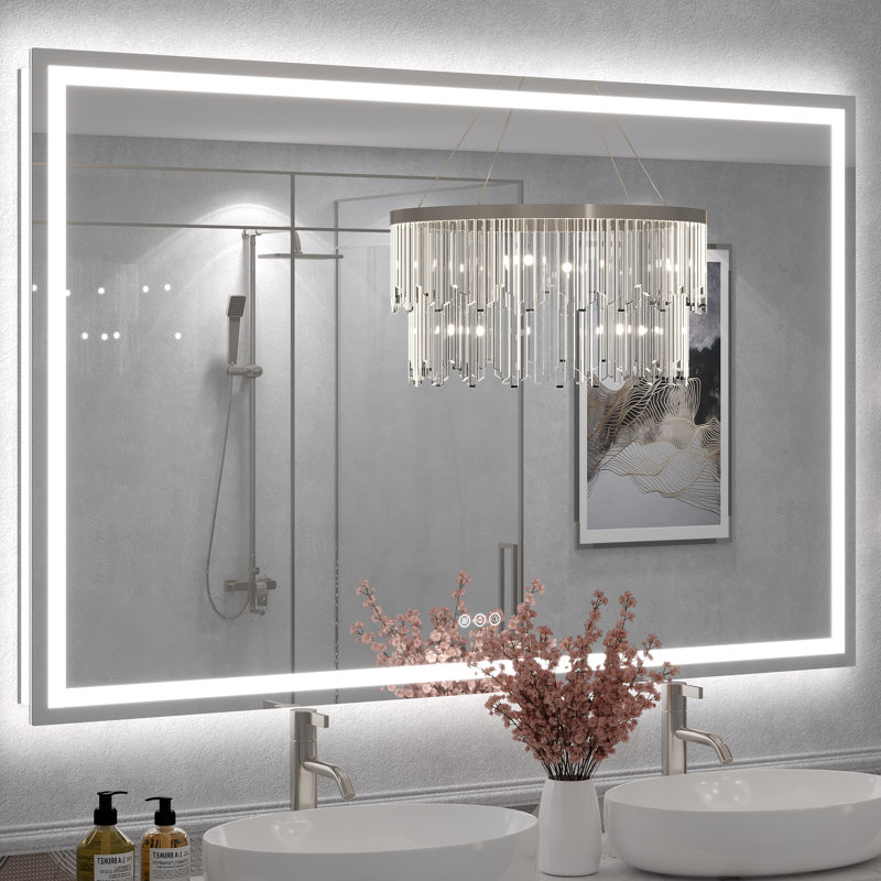 Miroir de salle de bain Molly Framelss, 55 po x 36 po, Transparent