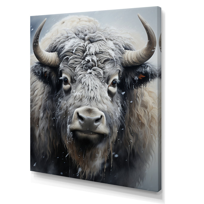 Yaks Gentle Giants Pointillism sur toile, H 44 po x l 34 po x P 1,5 po