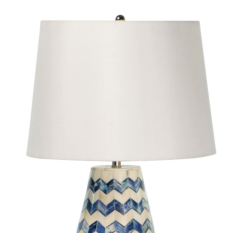 Cassia Chevron Table Lamp, Blue/White