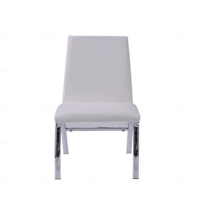 Ensemble de 2 chaises de salle à manger, fauteuil d'appoint en cuir synthétique et finition chromée