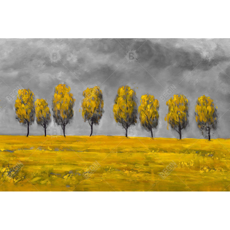 " Yellow Trees In A Field "