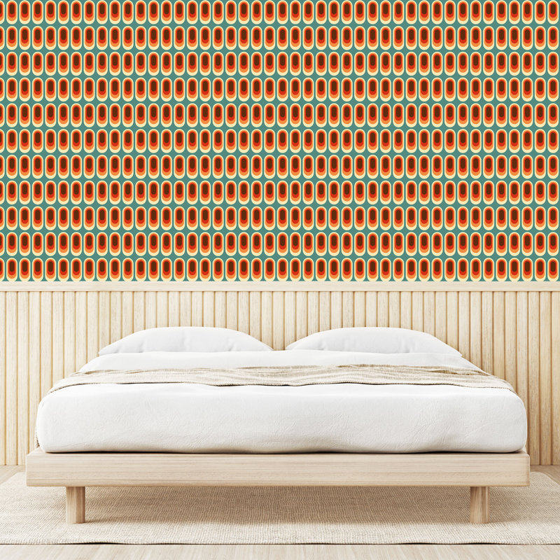 Panneau de papier peint adhésif rétro Chenaya, L 13 po x L 100 po