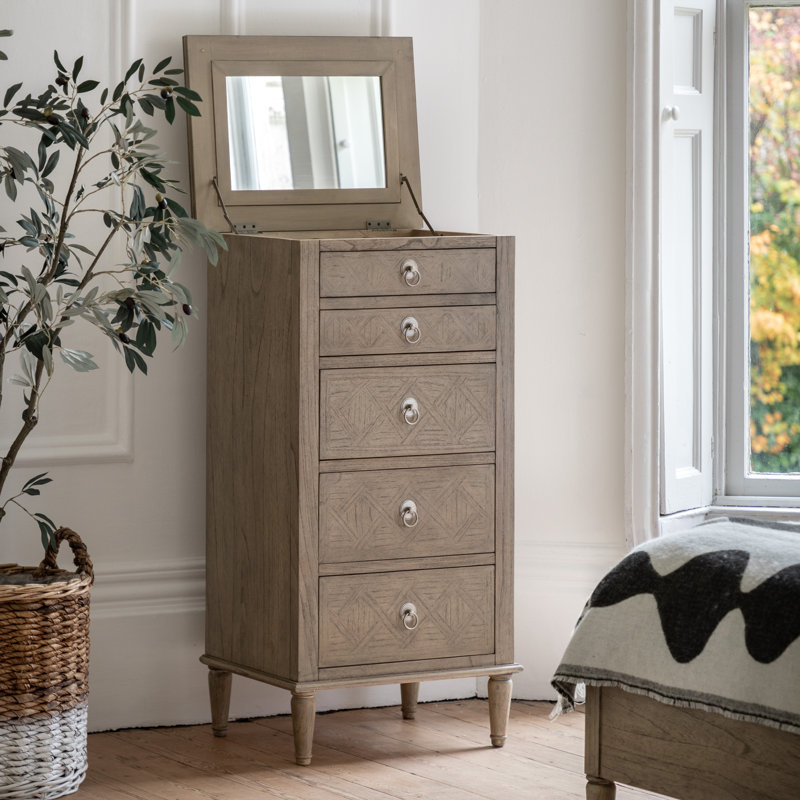 Colella Solid Wood 115 cm W Chest of 5 Drawers